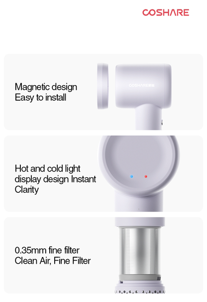 Coshare HD10E Pearl White-föhn-Haardroger met ionische technologie - 3 warmtestanden