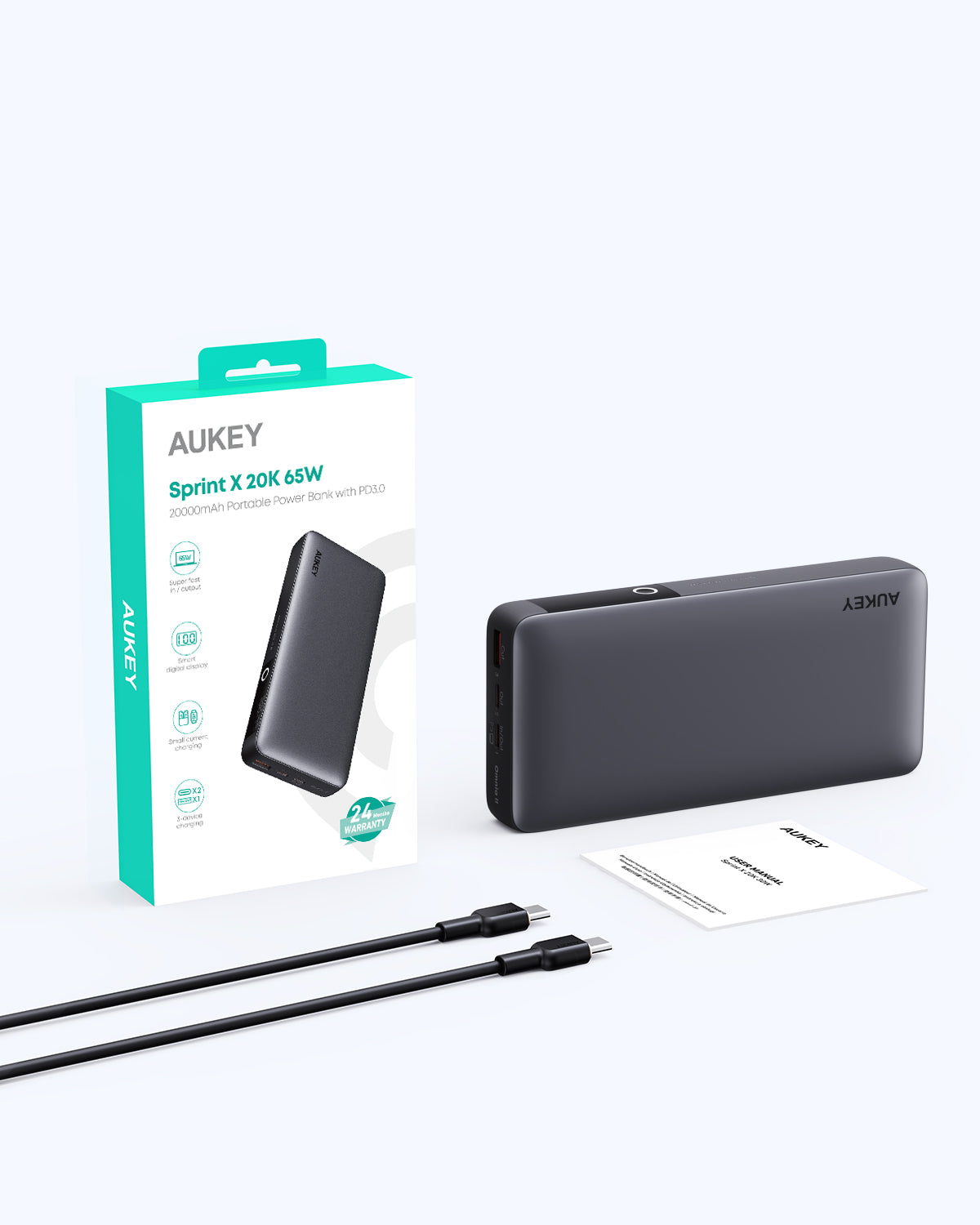 Aukey Sprint X 65W 20.000mAh Powerbank